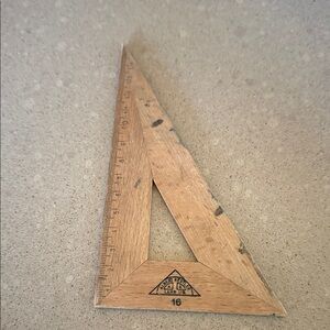 Antique Wood Albert Nestler Triangle Ruler